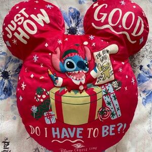 2024 Disney Cruise Line DCL Holiday Magic Stitch Pillow